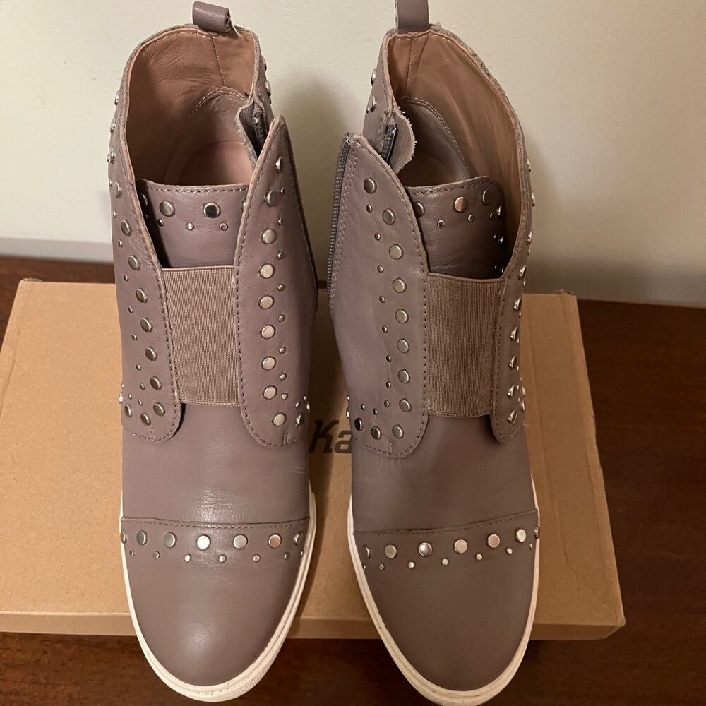 Paolo Size 8 Moto Leather Grey Booties